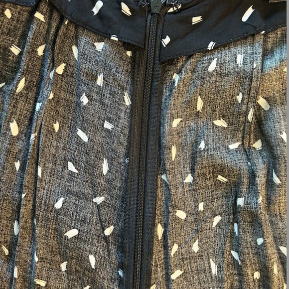 Lulus Wide leg Jumpsuit Black White Fine Print Open Back Ruffle Shoulder S - Picture 12 of 16